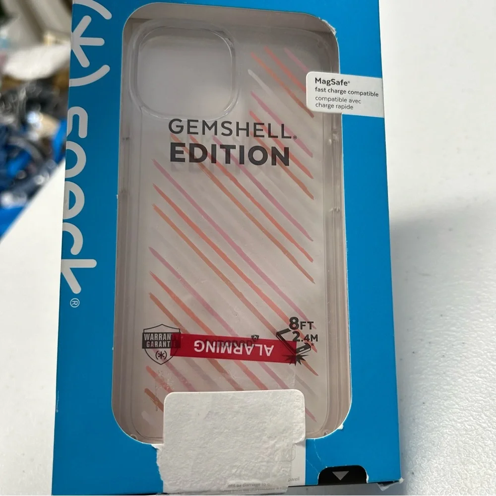 New Speck Gemshell Edition pink clear Iphone 13 case microban‎ magsafe.